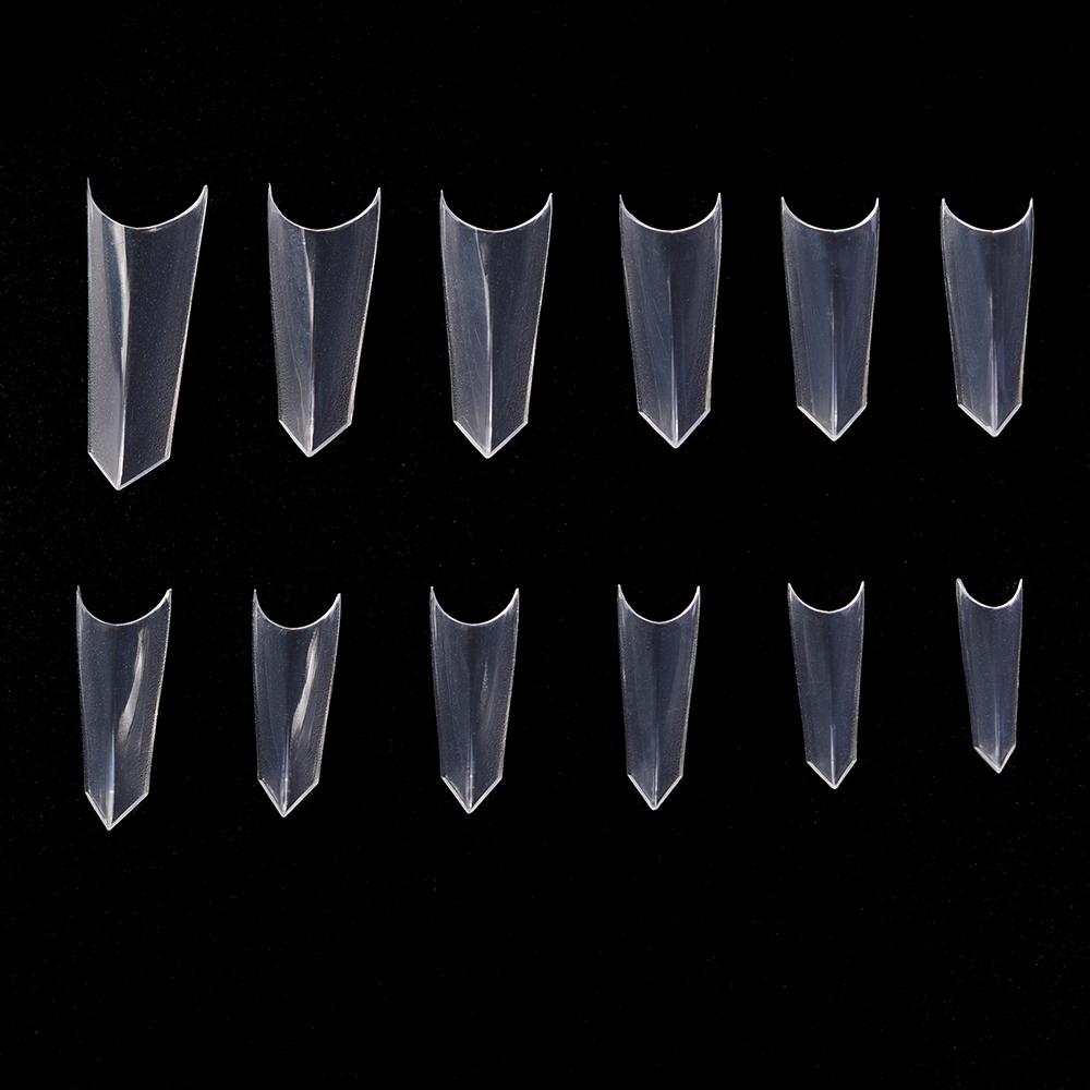 kads 600pcs Pointed Half Cover False Nail Tips Clear White Nature 12 Sizes Nail Art Tools Manicure Fake Nails