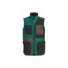 City Escape Woven Vest with Patchwork Print Logo and Stand Collar Unisex Vest Forest-Green JI9811