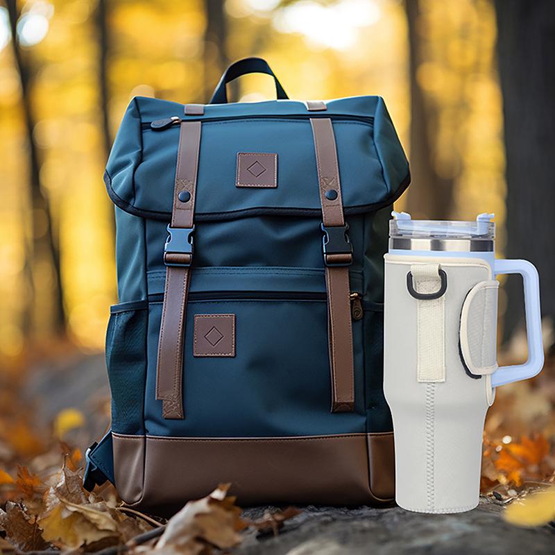40Oz Water Bottle Carrier Bag Adjustable Shoulder Strap Mug Cups Sleeve Solid Color Bottle Holder For Outdoor Hiking