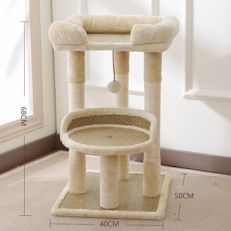 Compact Cross-Border Cat Climbing Frame: Large Cat Tree with Integrated Cat Nest, Space-Saving Design, Foreign Style