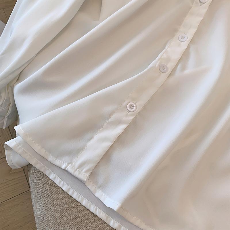 Spring and Autumn Plus Size Women's Shirt Doll Collar Shirt