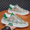 Men's Shoes Summer New Canvas Board Shoes Retro Printing Fashion Breathable Deodorant Versatile Casual Shoes Men