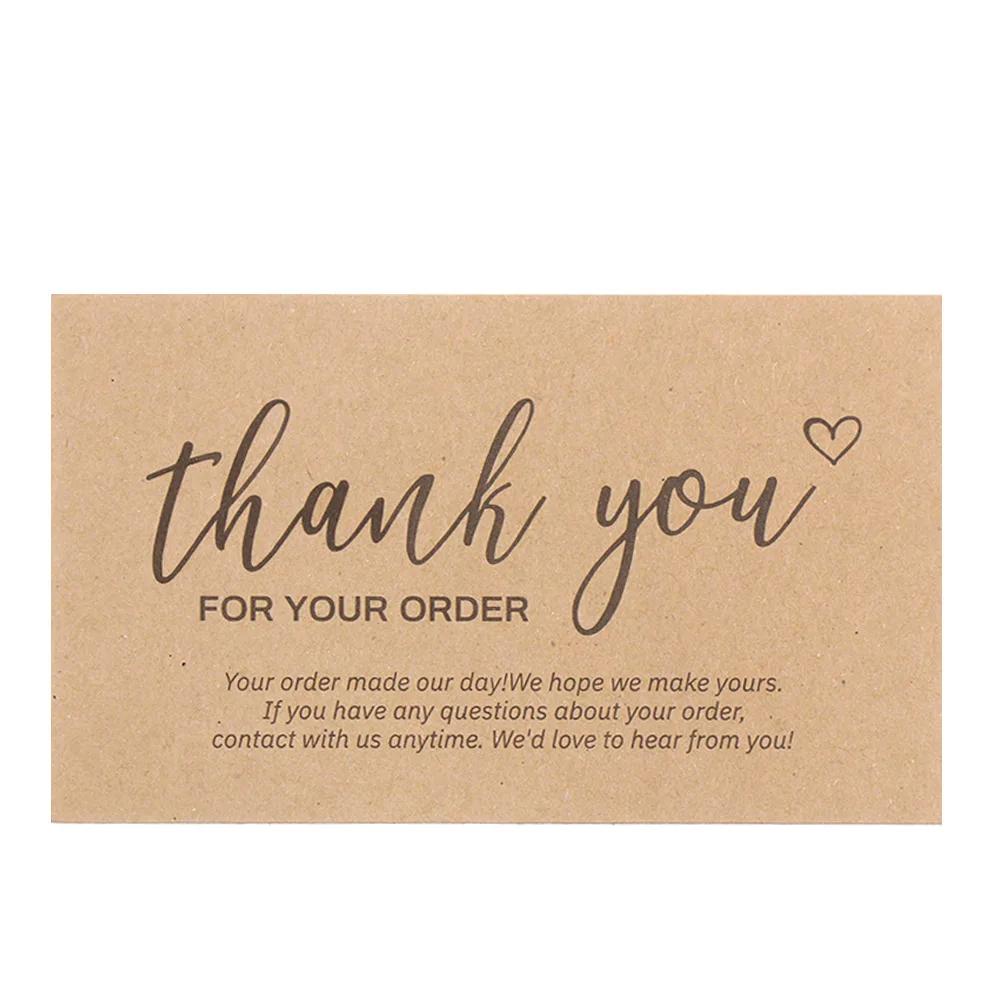 30Pcs Greeting Tags Thank You For Your Order Kraft Paper Card Shop Gift Crafts Decoration Card Wedding Small Business Invitation