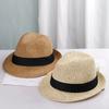 British Retro Straw Hat Men and Women Summer Beach Hats UV Protection Fisherman Hat