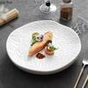 Creative Irregular Stone Pattern Ceramic Insulation Plate Pure White Dessert Plate Snack Plate Sushi Plates Specialty Tableware