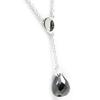 [G9055] - Black 'Linda' Silver Necklace