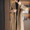 Women's Mid-Length Korean Style Double-Faced Cashmere Coat - High-End Pure Wool Loose Fit for Autumn and Winter