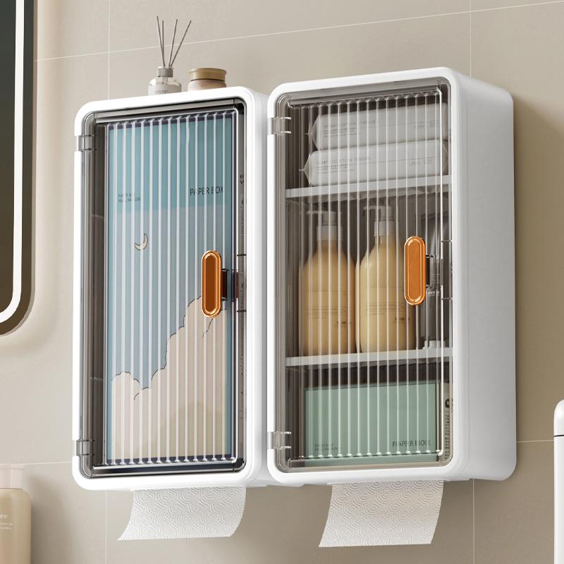 Punch-Free Wall-Mounted Tissue Box Transparent High-Value Rack High-End Storage Box Simple Large Paper Box