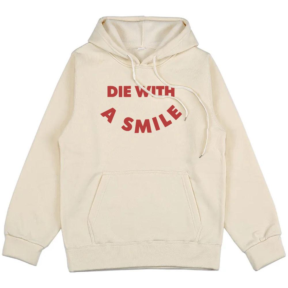 Hip Hop Streetwear Die with A Smile Bruno Mars Lady-Gaga Hoodies Unisex Winter Graphic Sweatshirt Fashion Men Women Tops