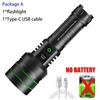 High Power LED Flashlight Type-C Rechargeable Strong Light Lamp Super Long Range Tactical Torch Outdoor Portable Camping Lantern