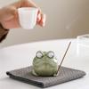 Decorative Ceramics Frogs Figurine Incenses Stick Holder In Light Green Animal Statue for Home Office Tabletop Decors