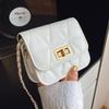 Rhombus Solid Color Chain Small Square Bag 2025 New Trend Fashion Shoulder Bag Simple Foreign Style Messenger Women's Bag