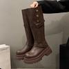 Long Tube Boots for Women Autumn and Winter New Item Thick Leg Height Increasing Knight Boots for Women