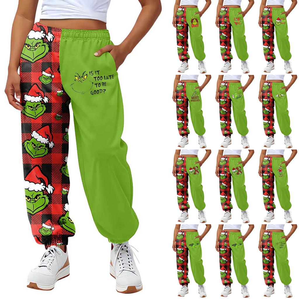 Kids' Fashion Christmas Print Loose-Fit Waistband Casual Sweatpants
