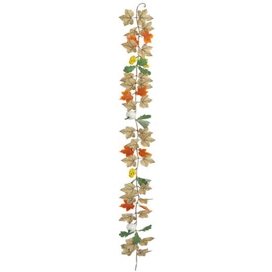 Artificial Maple Leaf Garland 5.7Ft Pumpkin Maple Leaves Vine Thanksgiving Fall Garland for Mantel