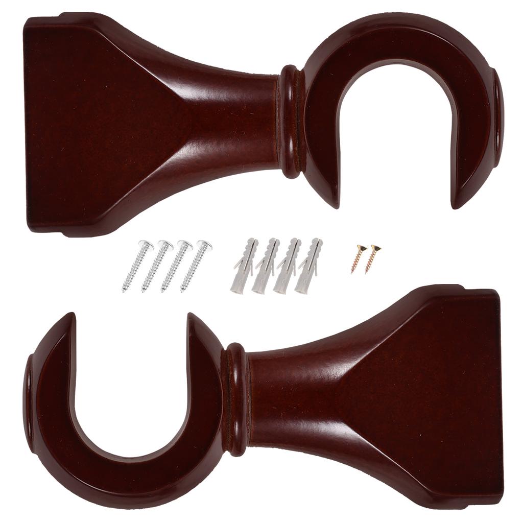 2 Pcs Curtain Rod Tray Hangers Pole Wall Support Rack Drapery Closet Bracket Hooks Track