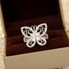 Butterfly Ring 925 Silver Wear-resistant High-end Jewelry Top-notch Electroplating Technolog No Chemical Hazard