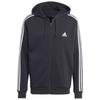 Толстовка с капюшоном Adidas Essentials Fleece 3-Stripes FZ, мужская черная