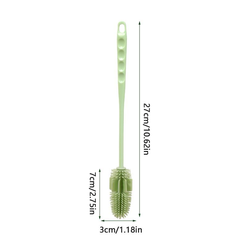 Long Handle Silicone Milk Bottle Brush Cup Scrubber Glass Cleaner Kitchen Cleaning Tool Drink Bottle Glass Cup Cleaning Brush