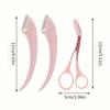 Eyebrow Trimmer Set, Curved Eyebrow Razor, Eyebrow Scissors With Comb, Convenient Easy Beauty Tools For Beginners