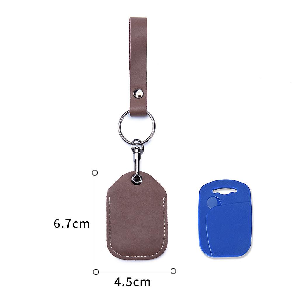 PU Leather Card Holder Keychain Key Ring Door Lock Access Tags ID Card Case Keychain Access Card Bag Key Tag Ring