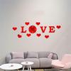 Mirror Effect 3D Love Heart Wall Clock Sticker DIY Analog Home Art Hanging Decor