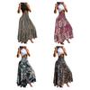 Women Maxi Skirt High Waist Wide Elastic Waist A-Line Retro Printed Skirt Summer Loose Fit Long Skirt Streetwear