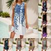 Women's Summer Casual U Neck Printed Sleeveless Dresses