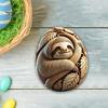 Animal Easter Carving Craft Egg Wooden Owl Squirrel Monkey Animals Carved Eggs for Home Tiered Tray Table Decor