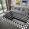 3D Visual Whirlwind Carpet Optical Illusion Bedroom Floor Mat Living Room Coffee Table Rug Unique Decorative Carpet