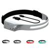 Silicone USB Rechargeable Waterproof Dual Light Source Night Running Headlamp COB Outdoor Mountaineering and Camping Headlamp