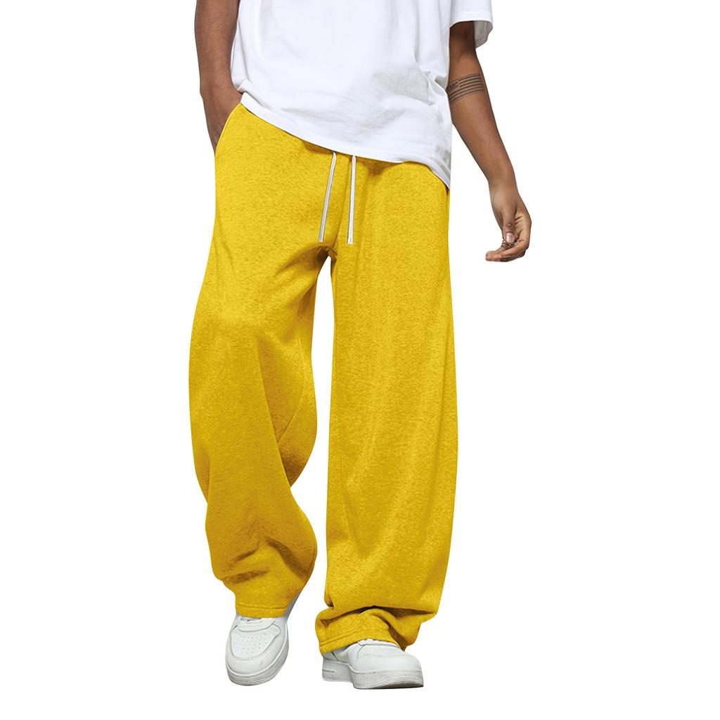 Men's Solid Color Loose Wide Leg Sweatpants Men's Casual Fashion Sweatpants