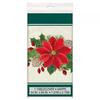 Plastic Poinsettia Party Table Cover
