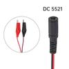 22AWG Power Cable Connector 2.1 X 5.5mm DC Female Jack To Dual Alligator Clip Connector Cable Adapter