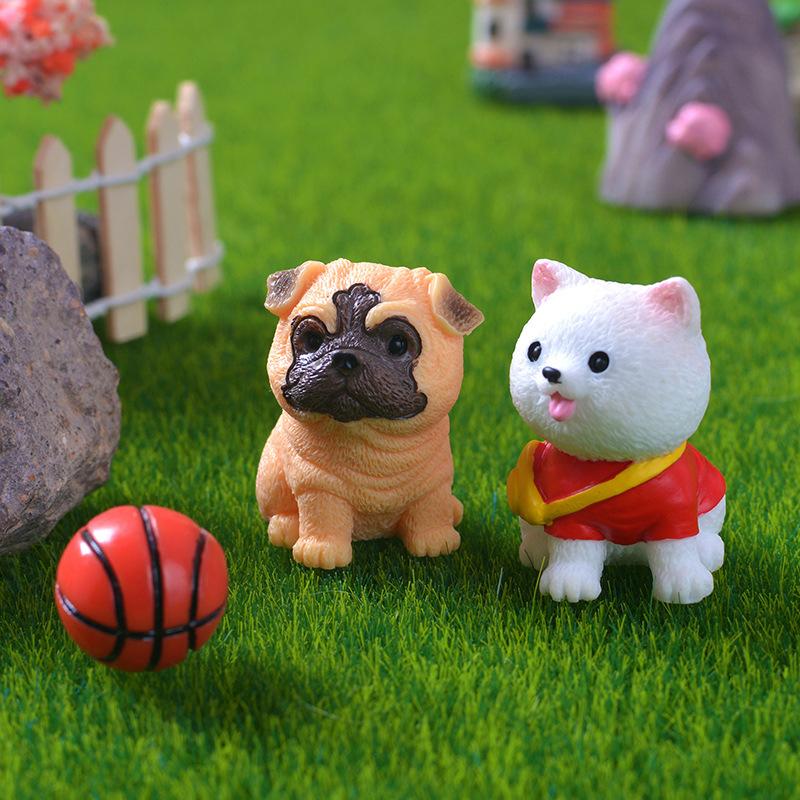 Cute Miniature Dog Figurines Corgi Mini Crafts Realistic Animals Dogs For Micro Landscape Fairy Garden Doll House Accessories