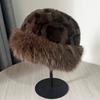 Winter Hat Leopard Print Thickened Warm Plush Hat Cold-proof Windproof Headwear Cold Weather Accessory