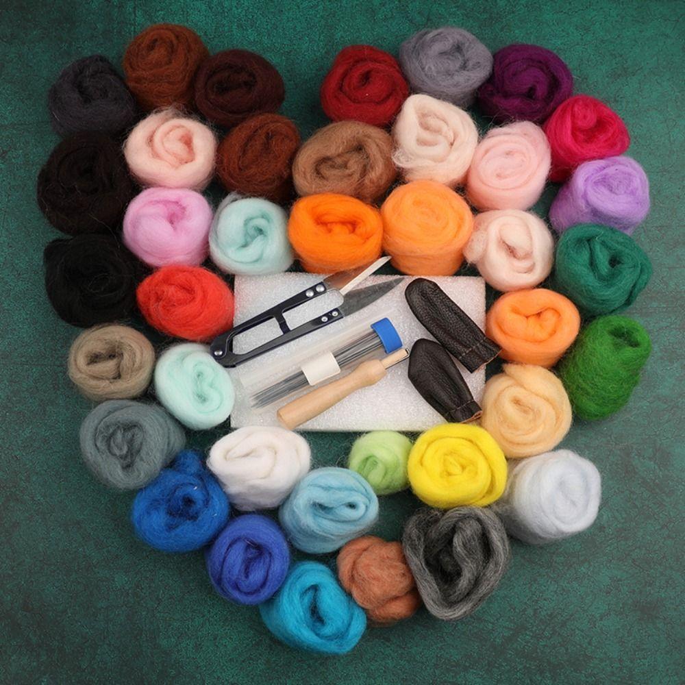 Chain Handmade Felt Needle 25 Colors Needle Felting Kit Wool Felting Tools Diy Sheep Wool Felt Toy