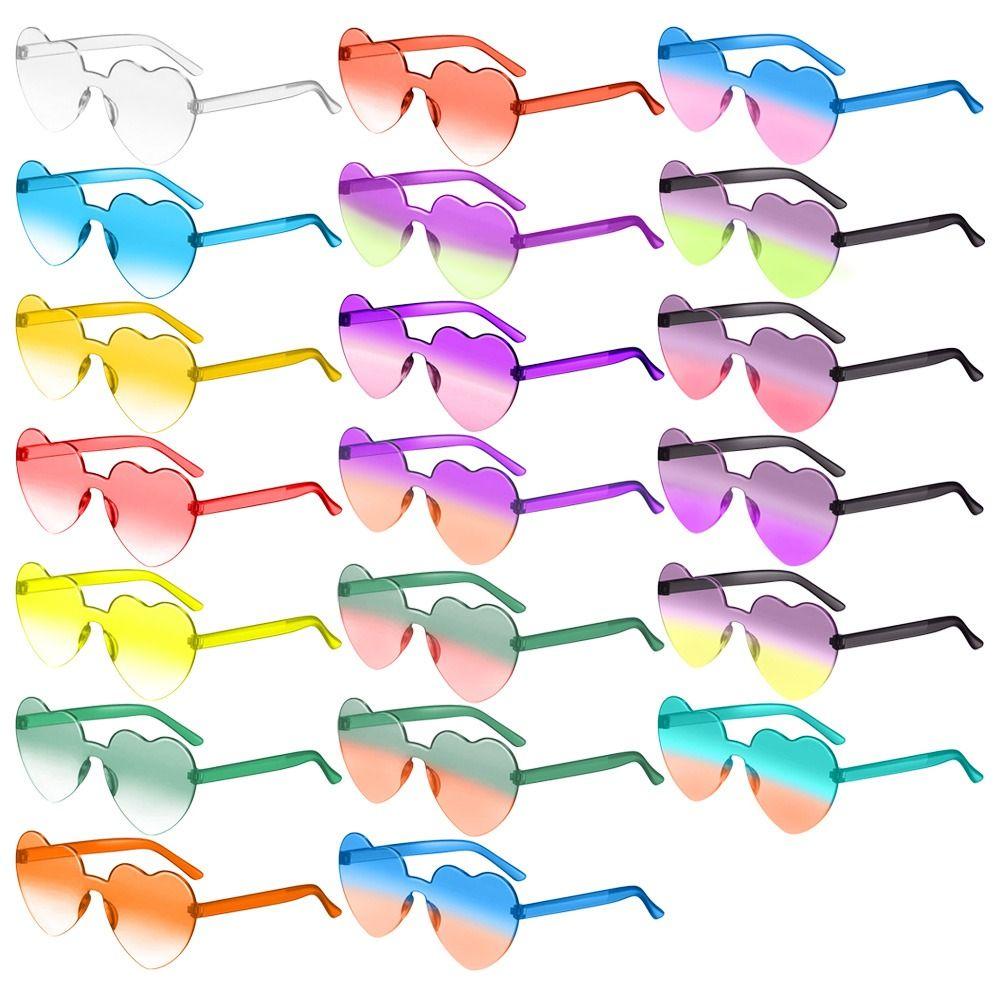 Adults Colorful Candy Color Party Sun Glasses Shades Heart Glasses Heart-shaped Sunglasses