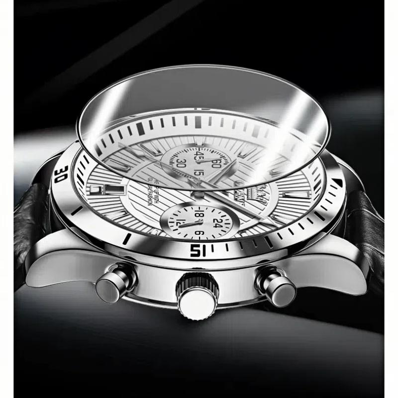 Fashionable and Stylish Men's Business Calendar Wristwatch with High Aesthetic Value Multi Functional Timing Quartz Watch