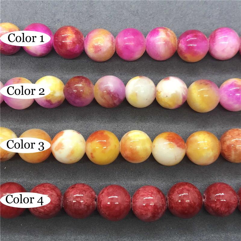 4-color Natural Persian Chalcedony Loose Beads DIY Bracelet Necklace Beads