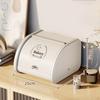 Bread Box Bin with Roll Lid Holder Snack Cosmetics Dustproof Iron Kitchen for