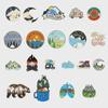 Geometric Brooch Set: 20 European & American Tourist Attraction Badges
