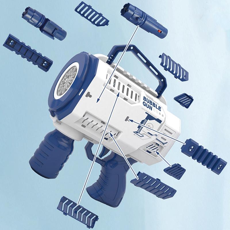Electric Bubble Gun With Large Capacity Flashing Automatic Blower With Light Music Bubbles Maker For Kid Backpack Bubble Gun