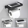 Black Paper Holder Aluminum Gray Bathroom Paper Roll Holder Phone Holder Tissue Holder Box  Rack Toilet Paper Holder Tissue Box