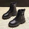 Fashion 2024 Boots Women's Shoes Padded Leather Women Boots Winter Big Size 35-41Cotton Shoes Height Thick Bottom Mid Calf Boots Women