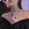 Mosaic Black Love Necklace Female Hip Hop Simple Wild Letter Pendant Clavicle Chain Women's Necklace