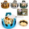 Outdoor Camping Brass Stove with Aluminum Stand Cover Portable Boiling Water Stove Bracket