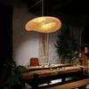 Bamboo Hanging Lamp Rattan Ceiling Pendant Light Asian Style Hanging Ceiling Fixture for Tearoom Restaurant Hotel