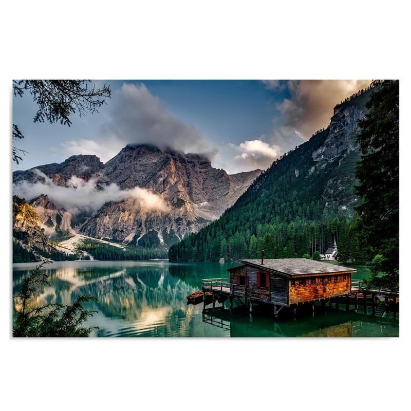 Canvas Print, Mountain House Landscape Alps