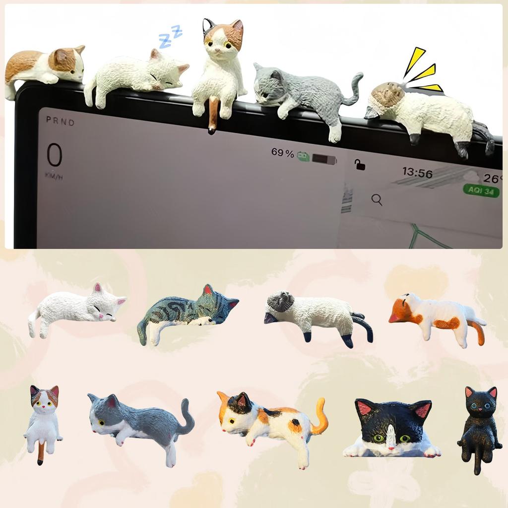 Cute Animal Car Accessories, Resin Cats For Dashboard Decoration, Desk Decoration, Car Decoration Interior Decoration Rearview Mirror Fun Gifts